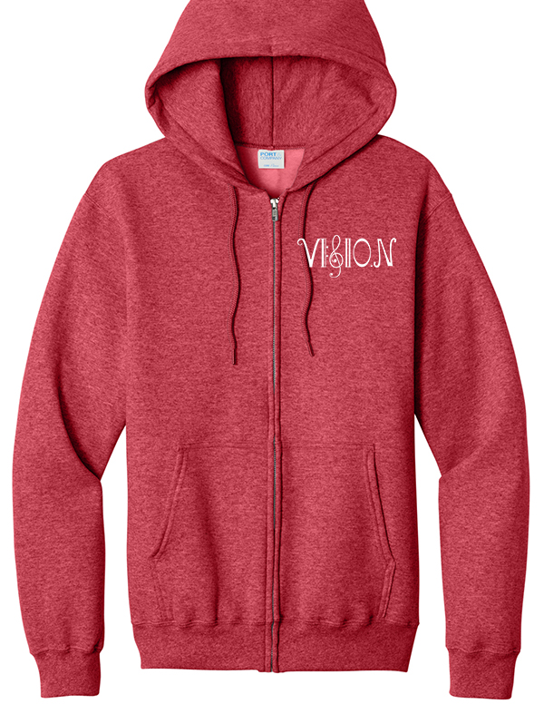 Heather Red Vision Fleece Full-Zip Hooded Sweatshirt
