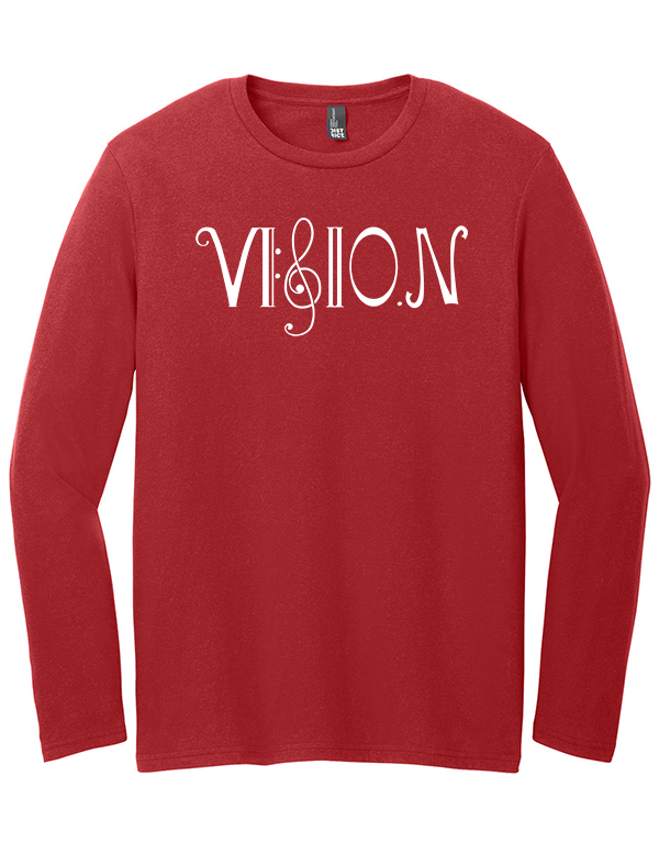 Classic Red  Vision Long Sleeve Soft Cotton Tee