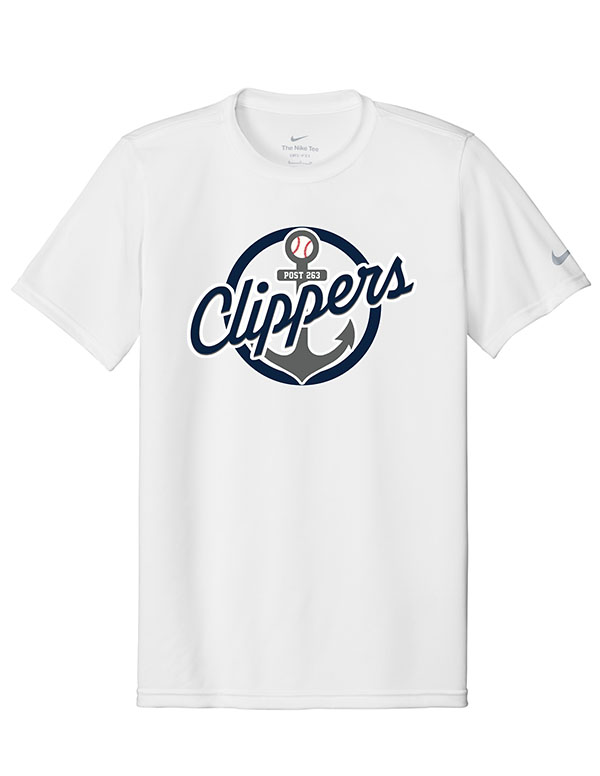White Nike Swoosh Sleeve rLegend Clipper Anchor Tee