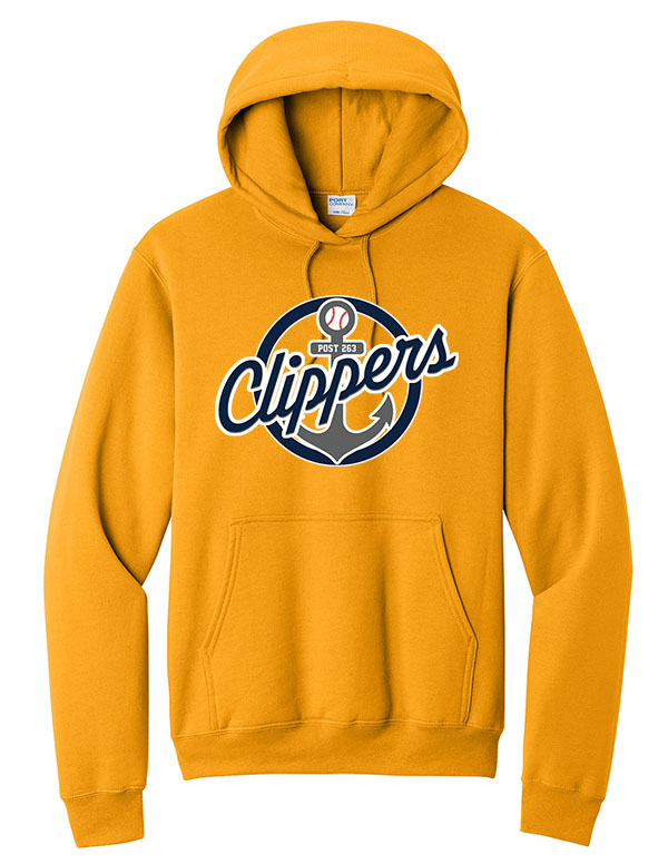 Gold Port & Company® Core Fleece Hooded Clipper Anchor Sweatshirt