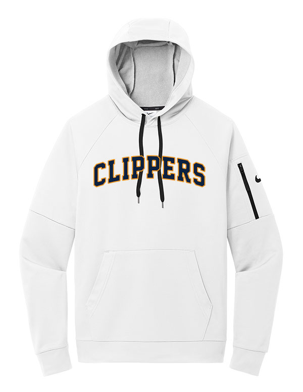 White Nike Therma-FIT Pocket Pullover Fleece CLIPPERS Hoodie
