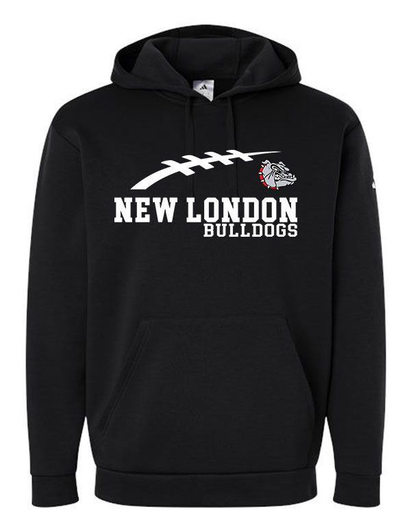 Black New London Bulldogs Adidas Hooded Sweatshirt
