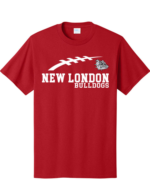 Red New London Bulldogs Core Cotton Tee