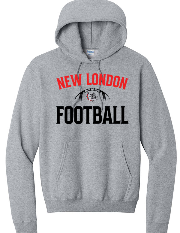 Athletic Heather New London Football Hooded Sweatshirt