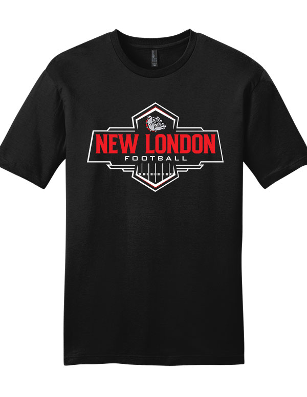 Black New London Football Field Soft Cotton Tee