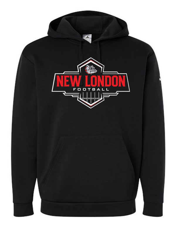 Black New London Football Field Adidas Hooded Sweatshirt