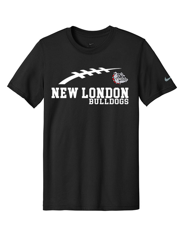 Black New London Bulldogs Nike Tee