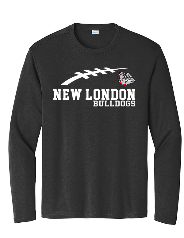 Black New London Bulldogs Dri-Fit Long Sleeve