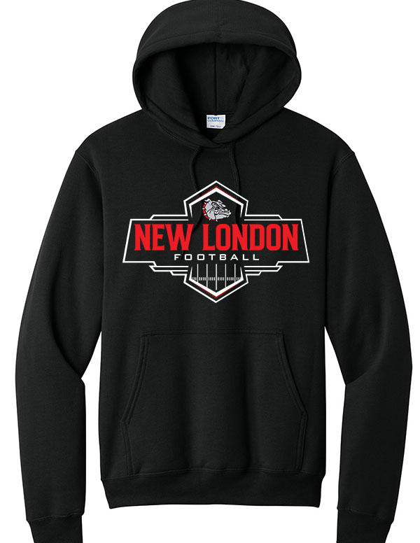 Jet Black New London Football Field Hooded Sweatshirt