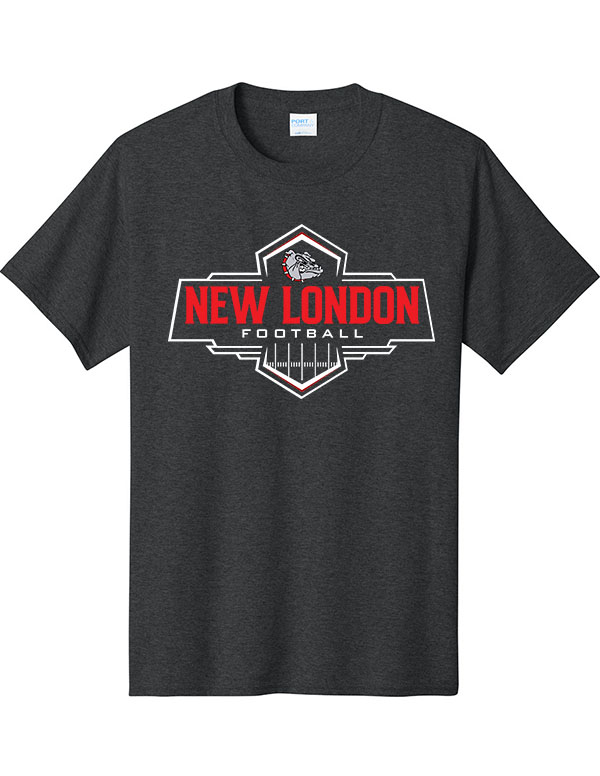 Black Heather New London Football Field Core Cotton Tee