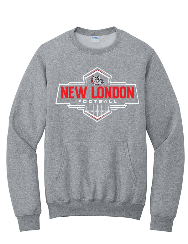 Athletic Heather New London Football Field Pocket Crewneck