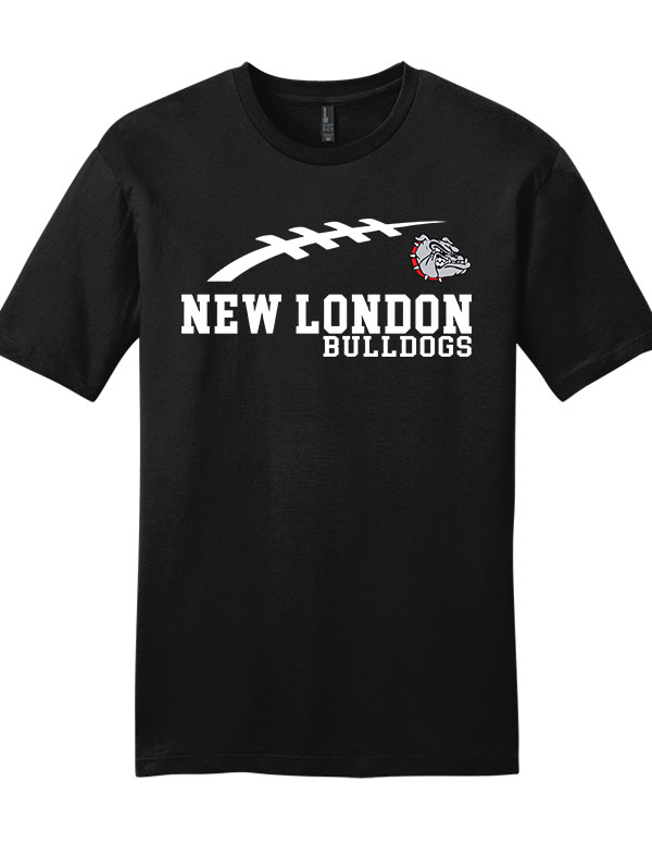 Black New London Bulldogs Soft Cotton Tee