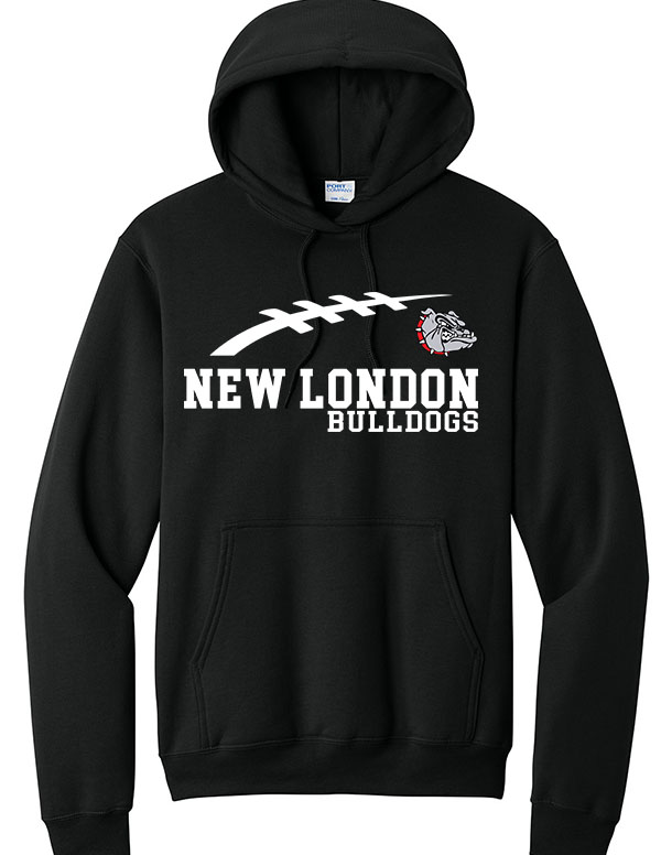Jet Black New London Bulldogs Hooded Sweatshirt