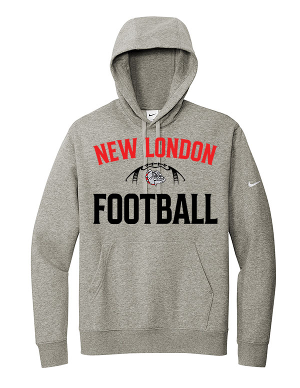 Dark Grey Heather New London Football Nike Hooded Sweatshirt