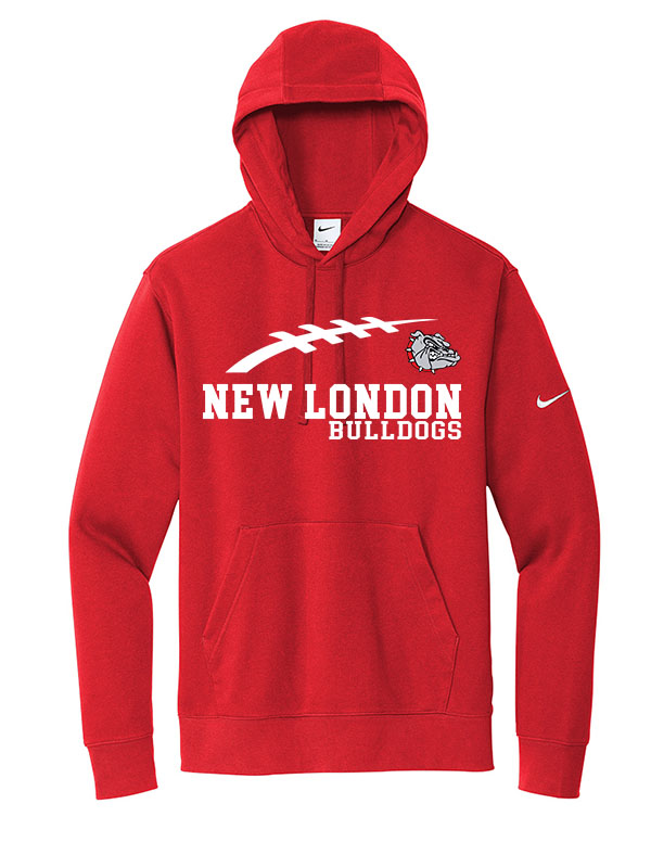 University Red New London Bulldogs Nike Hooded Sweatshirt