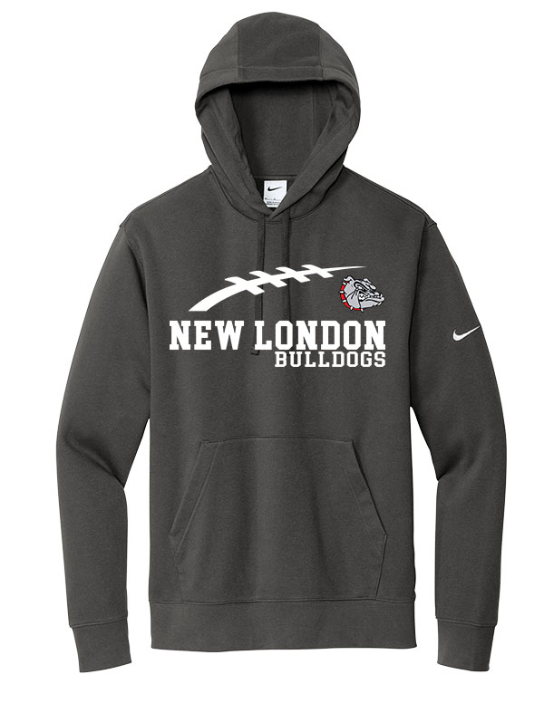 Anthracite New London Bulldogs Nike Hooded Sweatshirt