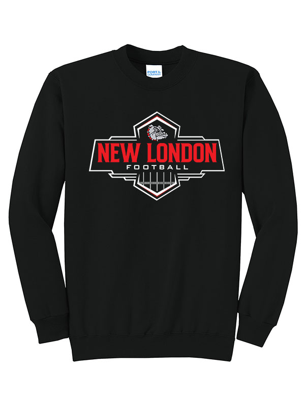 Jet Black New London Football Field Crewneck