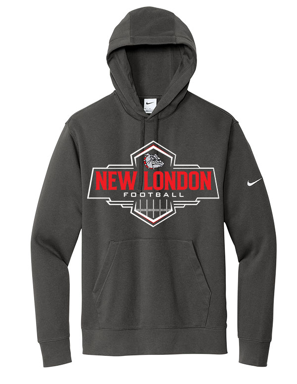 Anthracite New London Football Field Nike Hooded Sweatshirt
