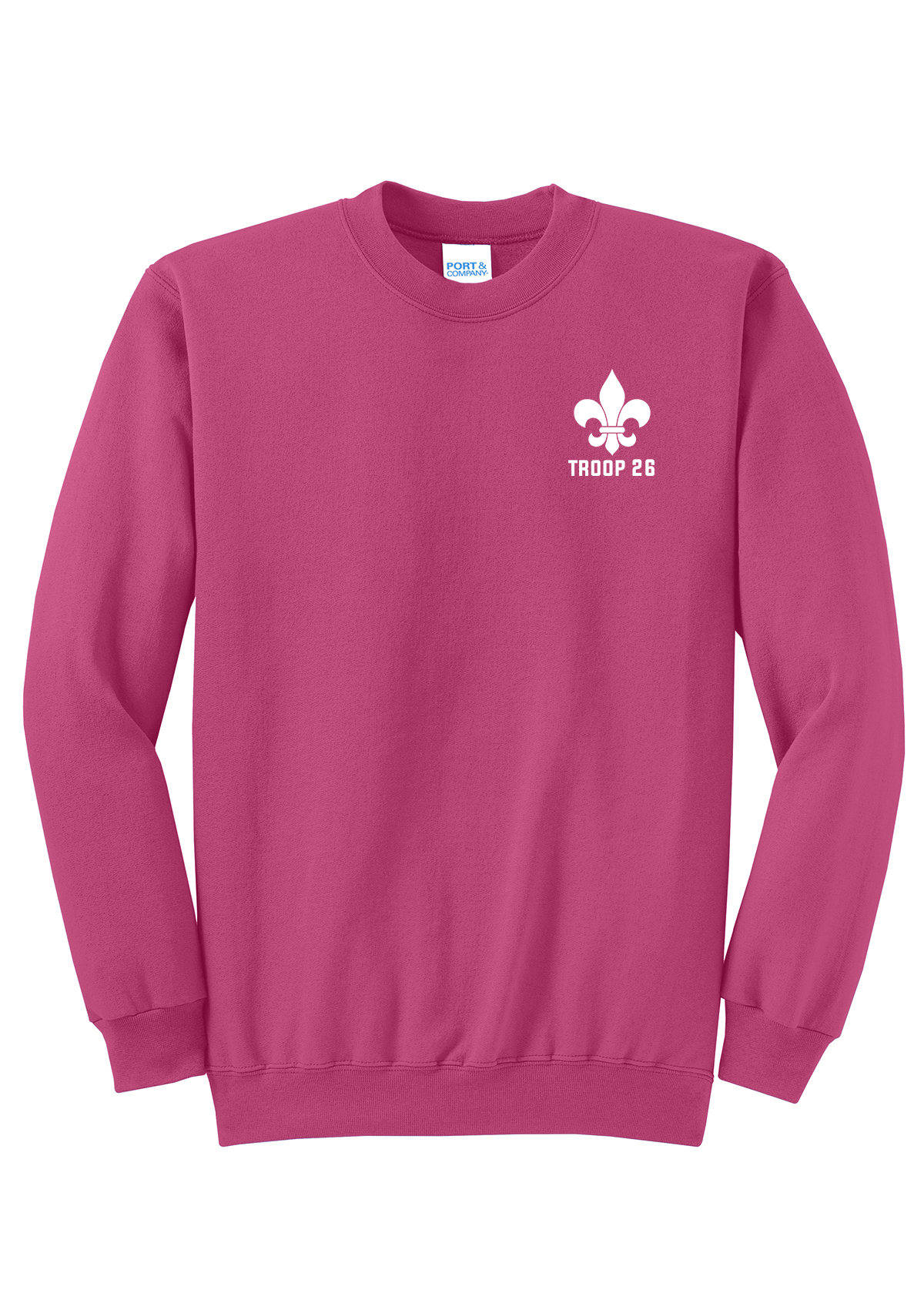Sangria Crewneck - Troop 26 Left Chest + Regular Back