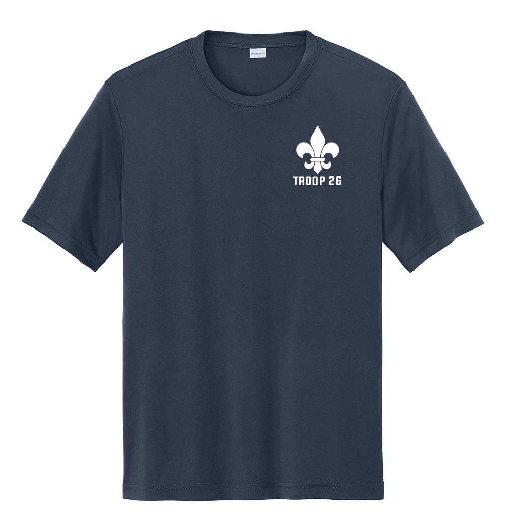 True Navy Performance Tee - Troop 26 Left Chest + Regular Back