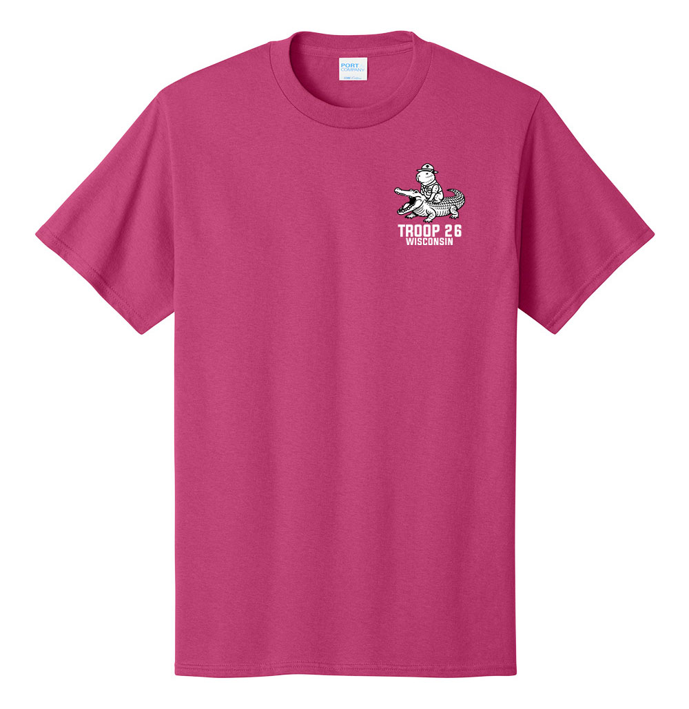 Sangria Cotton Tee - Capybara Left Chest + Circle Back