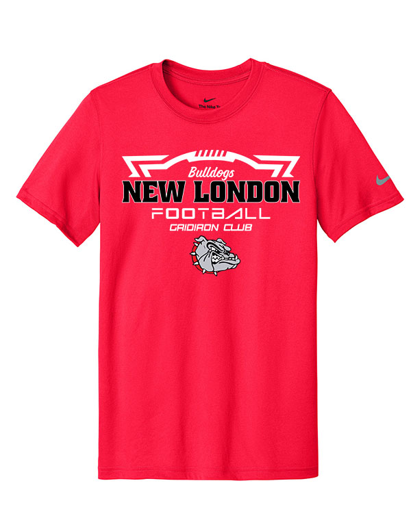 University Red New London Gridiron Club Nike Tee