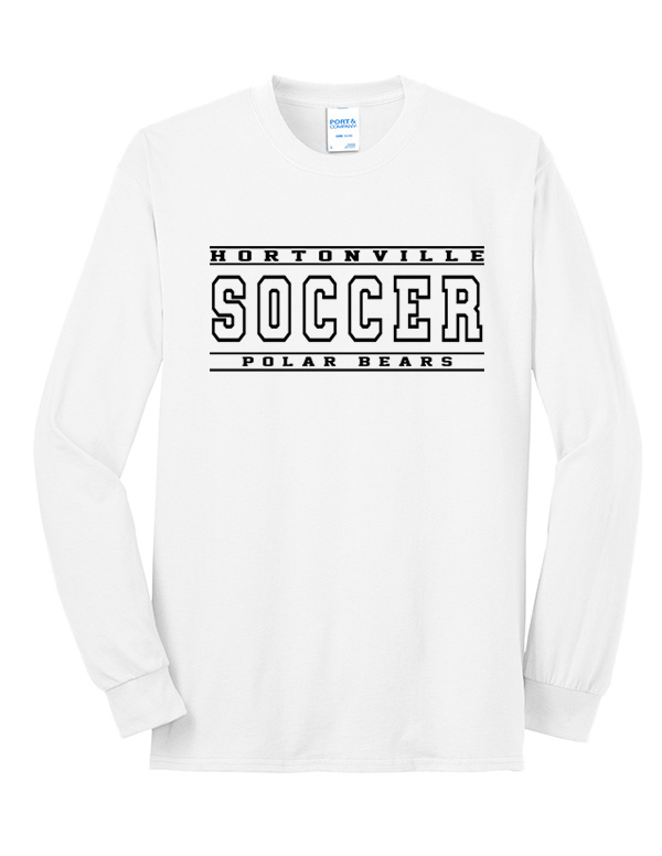 White Hortonville Soccer Basic Core Blend Long Sleeve