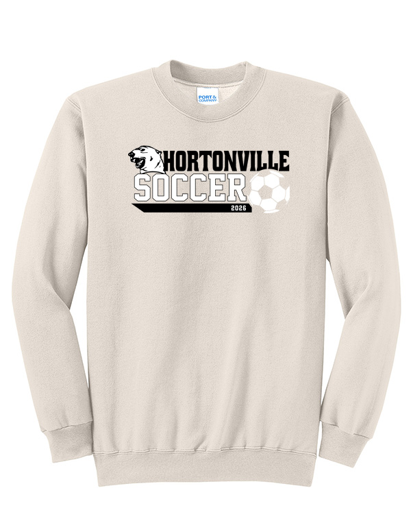 Natural Hortonville Soccer Polar Bear Crewneck