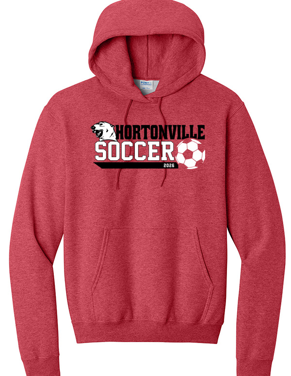 Heather Red Hortonville Soccer Polar Bear Sweatshirt