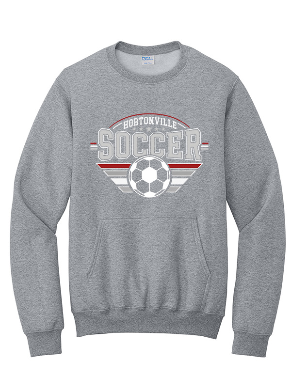 Athletic Heather Hortonville Soccer Championship Pocket Crewneck