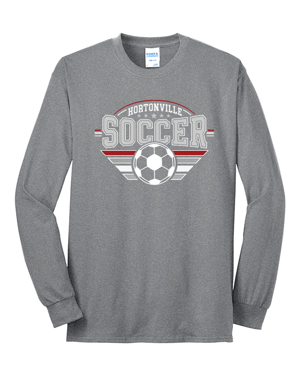 Athletic Heather Hortonville Soccer Championship Core Blend Long Sleeve