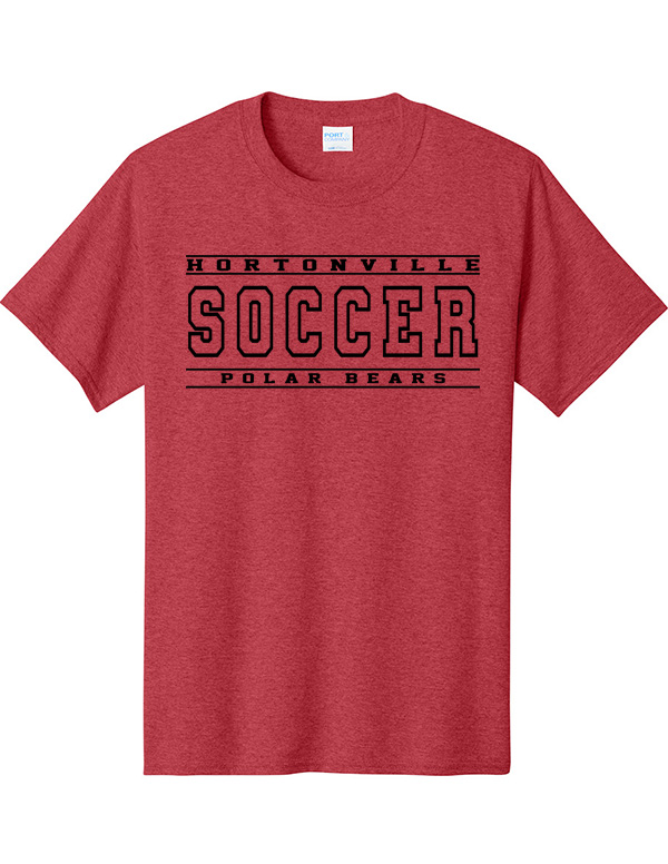 Heather Red Hortonville Soccer Basic Core Tee