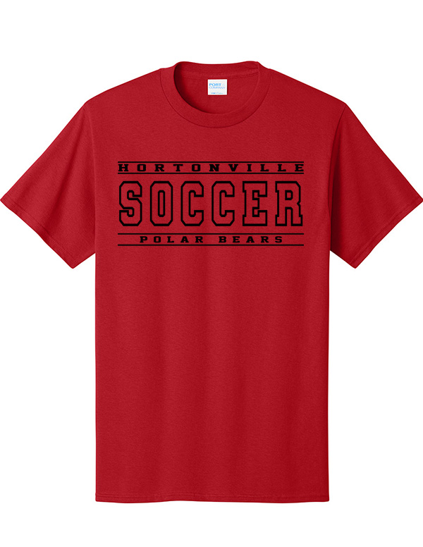 Red Hortonville Soccer Basic Core Tee