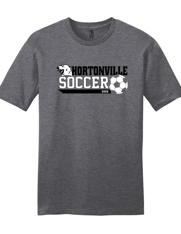 Heathered Charcoal Hortonville Soccer Polar Bear SoftStyle Tee