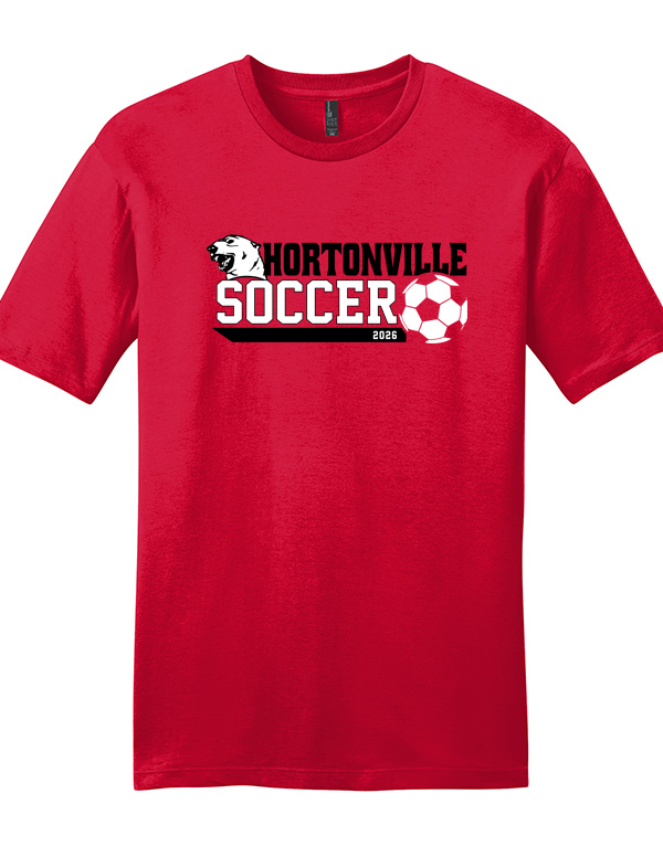 Classic Red Hortonville Soccer Polar Bear SoftStyle Tee
