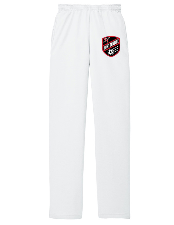 White Hortonville Soccer Crest Fleece Sweatpants
