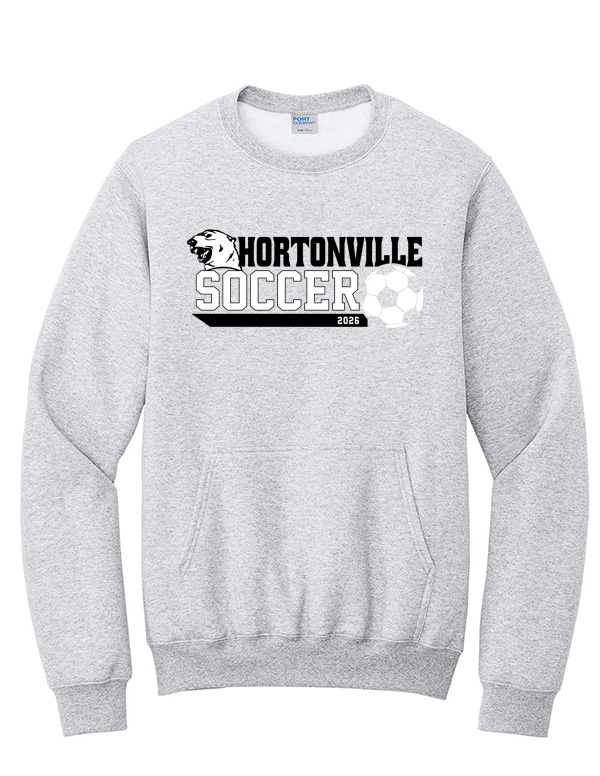 Ash Hortonville Soccer Polar Bear Pocket Crewneck