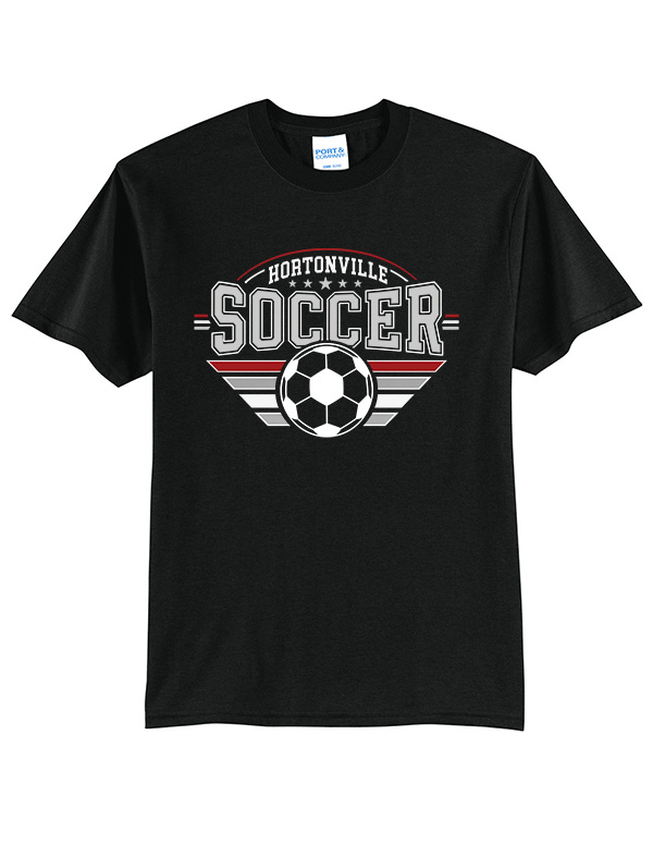 Jet Black Hortonville Soccer Championship Core Blend Tee