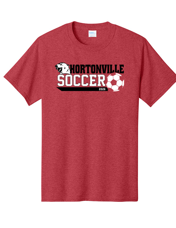 Heather Red Hortonville Soccer Polar Bear Core Tee