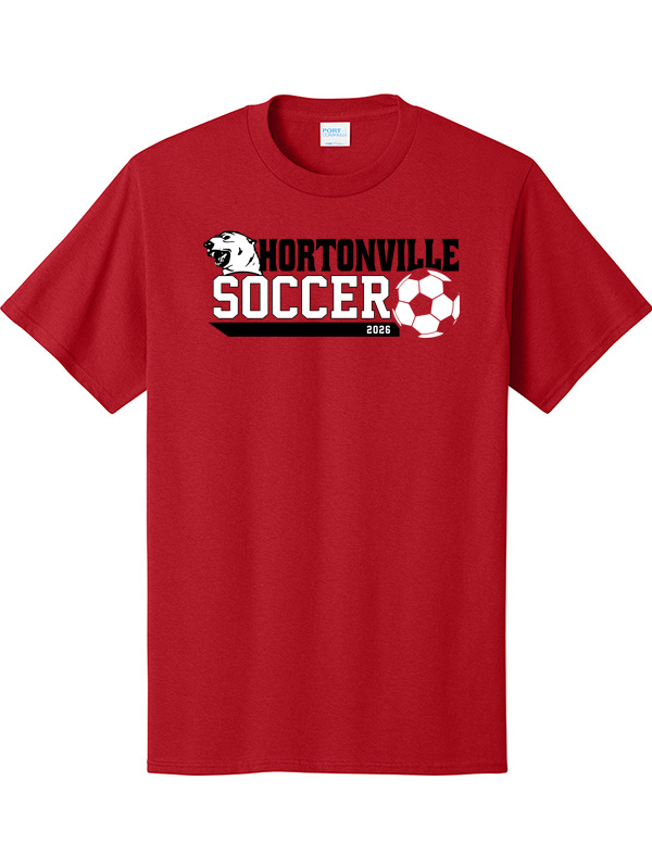 Red Hortonville Soccer Polar Bear Core Tee