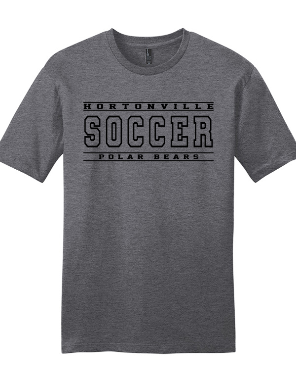 Heathered Charcoal Hortonville Soccer Basic SoftStyle Tee