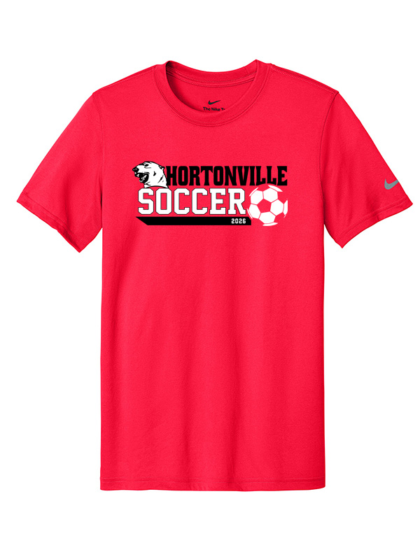 University Red Hortonville Soccer Polar Bear Nike Tee