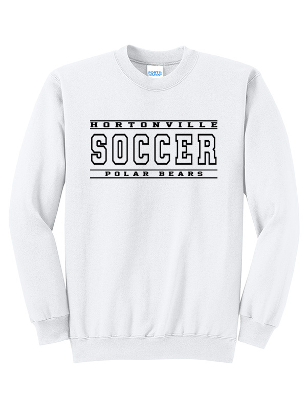 White Hortonville Soccer Basic Crewneck