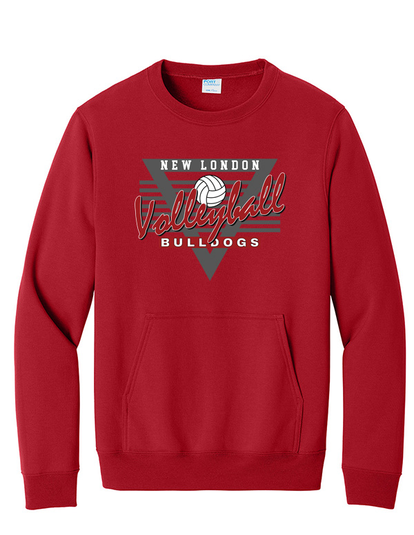 Red Retro Pocket Crewneck