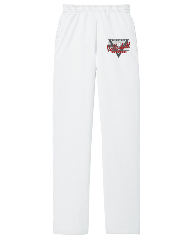 White Retro Fleece Sweatpants