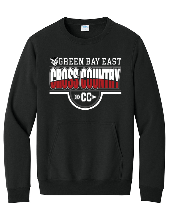Jet Black Cross Country Pocket Crewneck