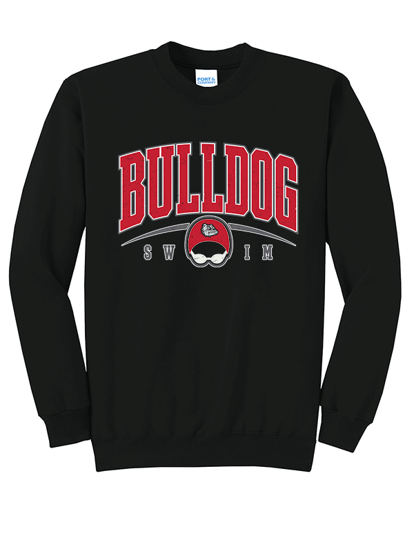 Jet Black  Bulldog Swim Crewneck