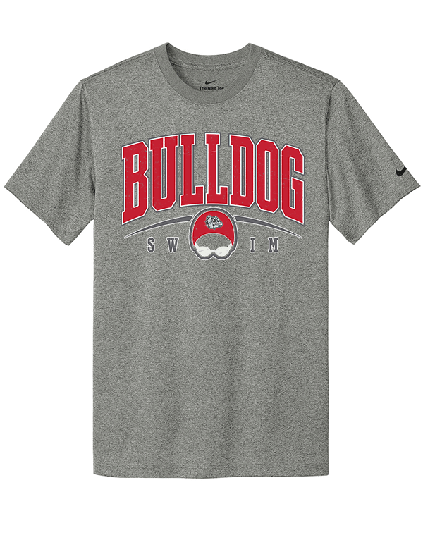Carbon Heather Bulldog Swim Nike Tee
