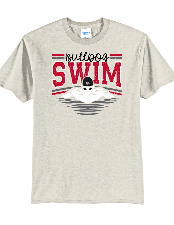 Oatmeal Heather Cursive Swim Core Blend Tee