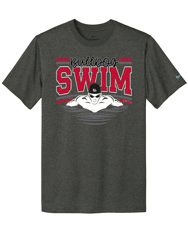 Dark Smoke Heather Cursive Swim Nike Tee